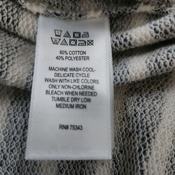 Kenji Drawstring Waist Sweatshirt Material Mini Skirt Blue Striped Size Medium - Picture 5 of 9